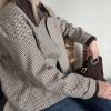 veste princes de galles pour femme col velours