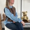 pull sans manches carreaux