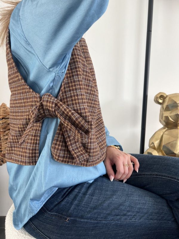 pull sans manches manches nœud sur le côté