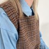 pull sans manches carreaux