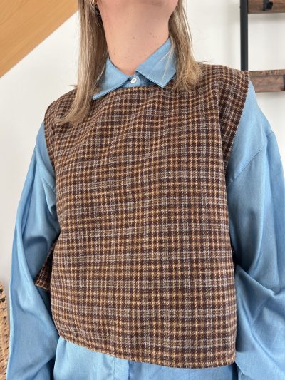 pull sans manches carreaux chocolat pull sans manches carreaux pour femme