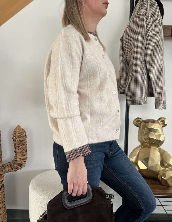 Pull chemise écru