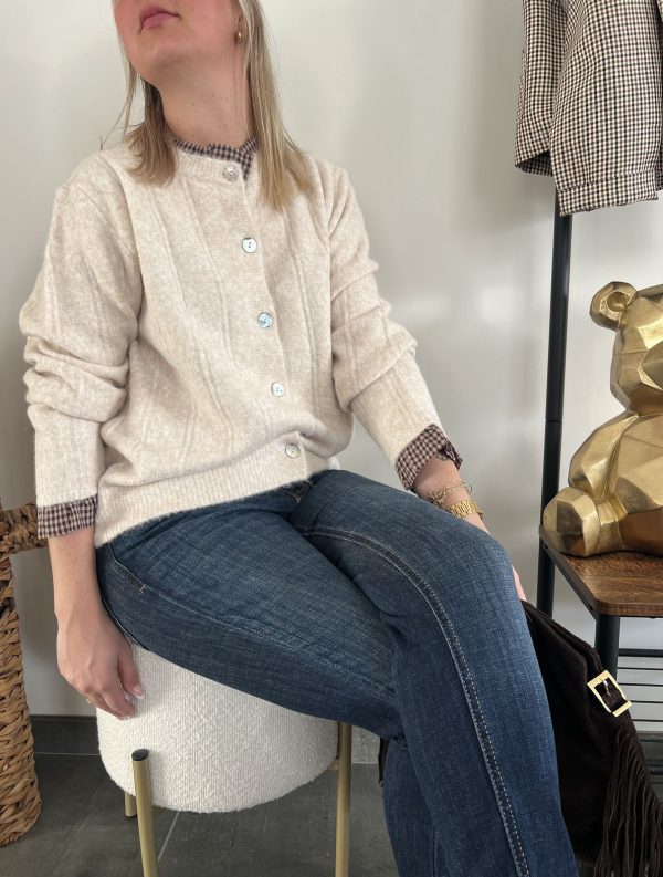 Pull chemise écru
