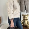 pull chemise écru pour femme