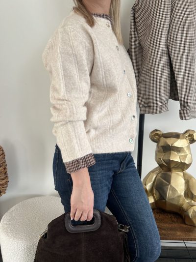 pull chemise écru pour femme
