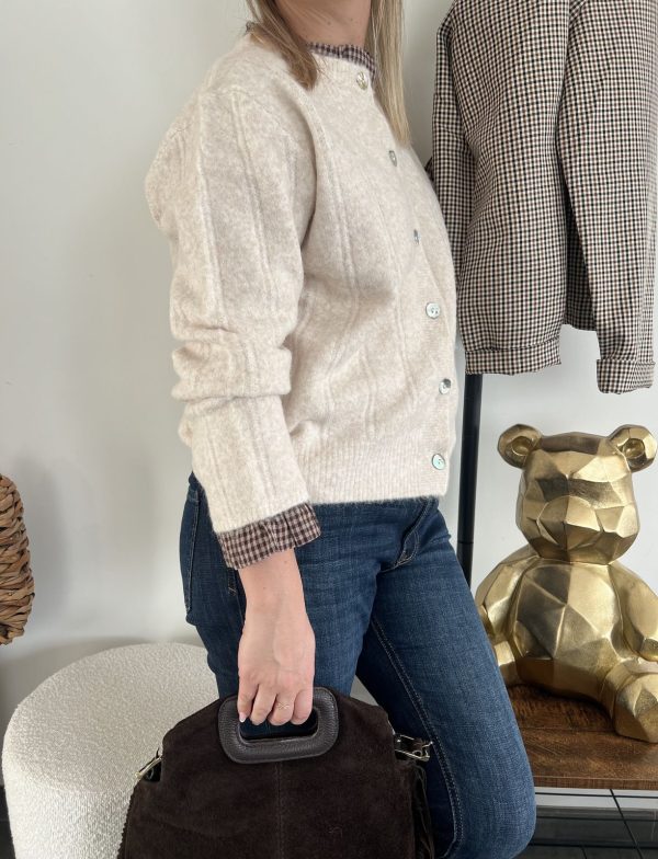 pull chemise écru pour femme