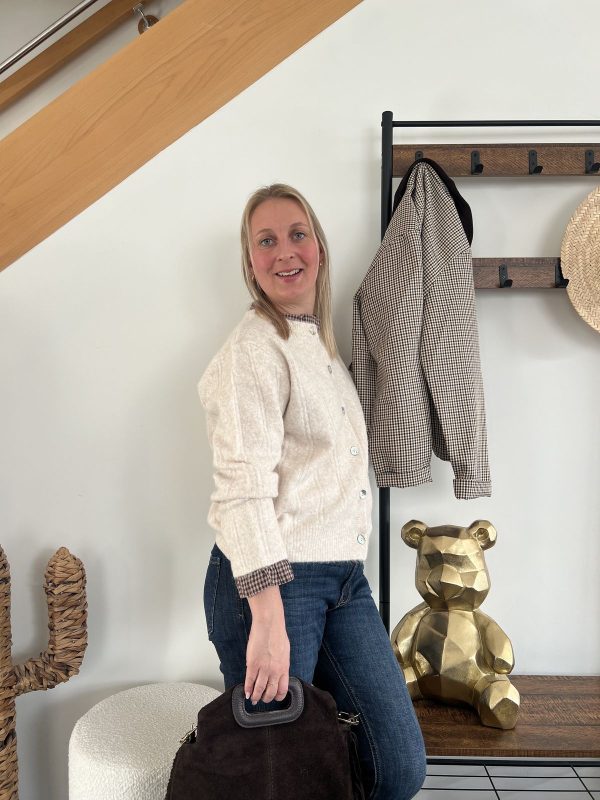 Pull chemise écru