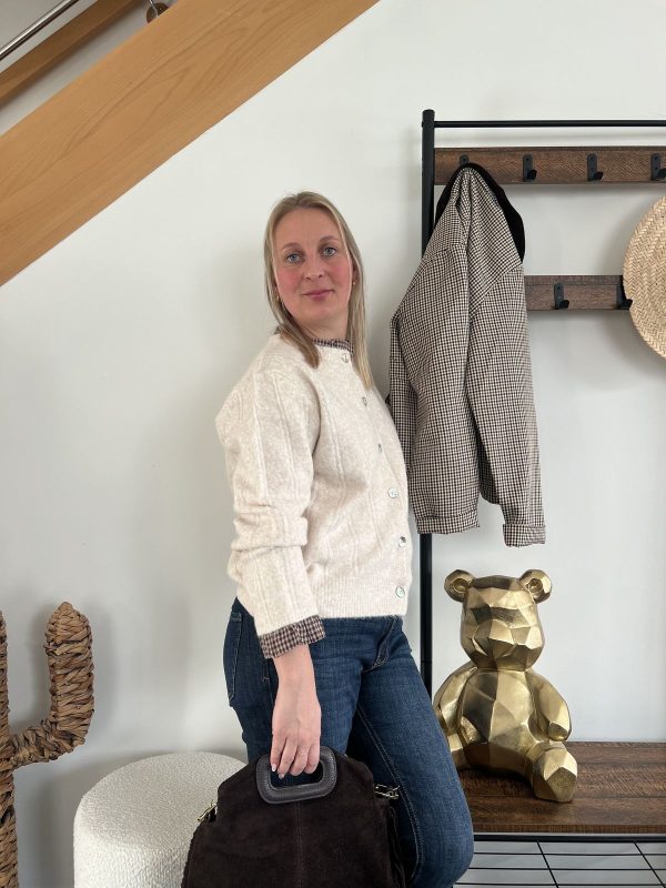 Pull chemise écru