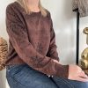 pull marron pour femme
