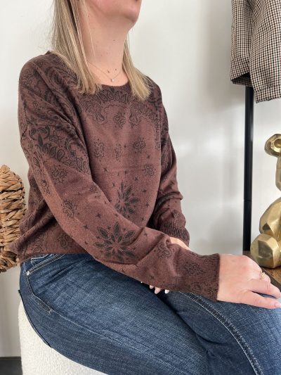 pull marron pour femme
