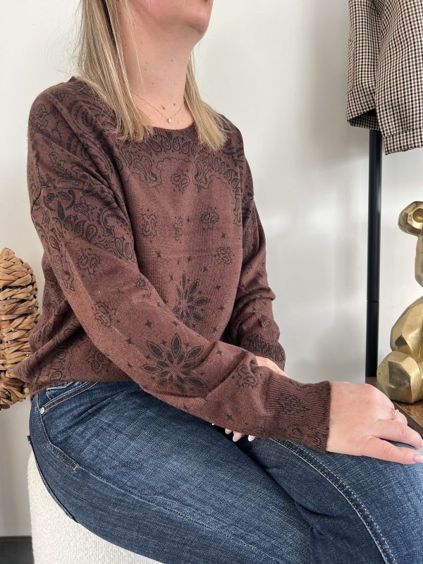 pull marron pour femme