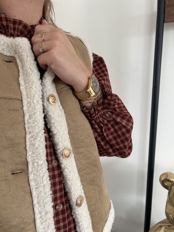 Gilet sans manches beige