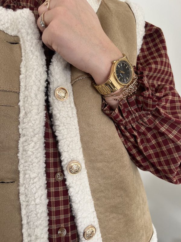Gilet sans manches beige