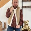 gilet sans manches beige doublure effet mouton