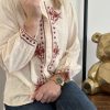 blouse pour femme avec broderie terracotta