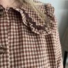 Chemise col claudine marron