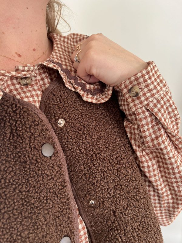 gilet mouton sans manches pour femme