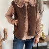 Chemise col claudine marron