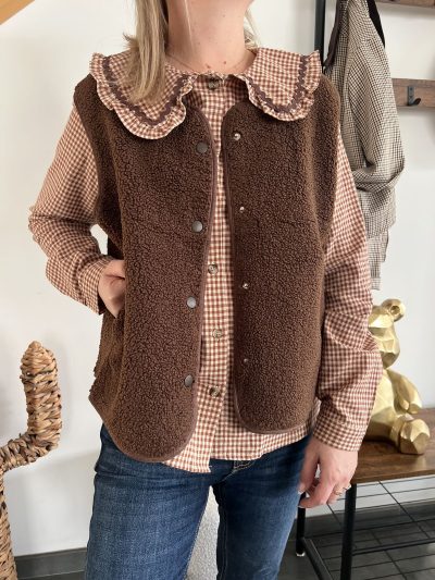 Gilet mouton sans manches marron gilet mouton