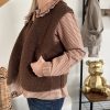 gilet sans manche marron pour femme