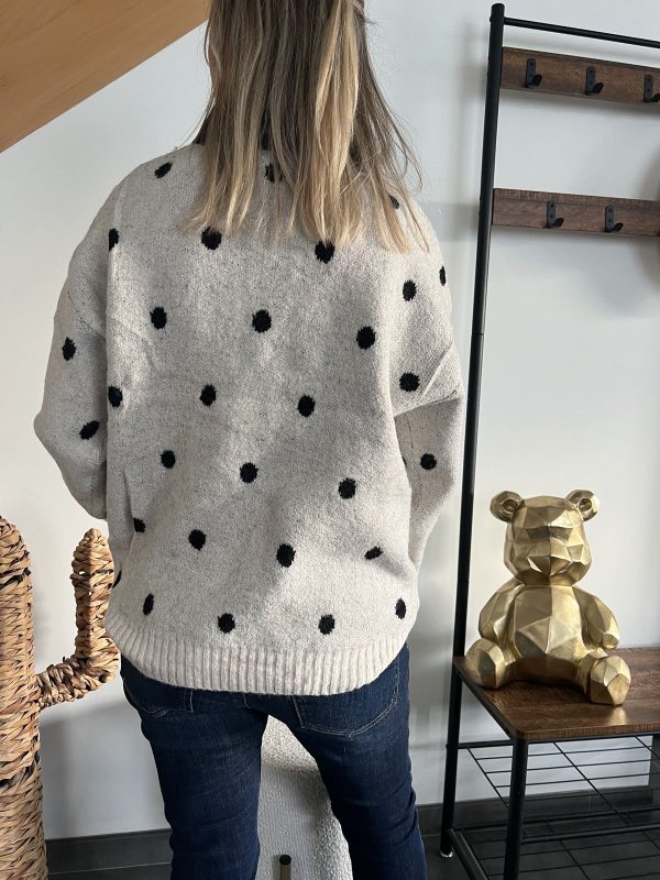 Pull gris à pois