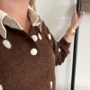 Pull marron à pois