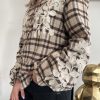 Blouse à carreaux avec broderie