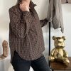 Chemise à carreaux chocolat