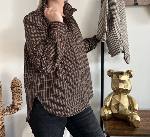 Chemise à carreaux chocolat