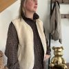 Gilet mouton sans manches beige