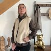 Gilet mouton sans manches beige