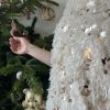 Top froufrou à sequins écru