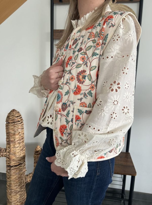 Veste sans manches floral