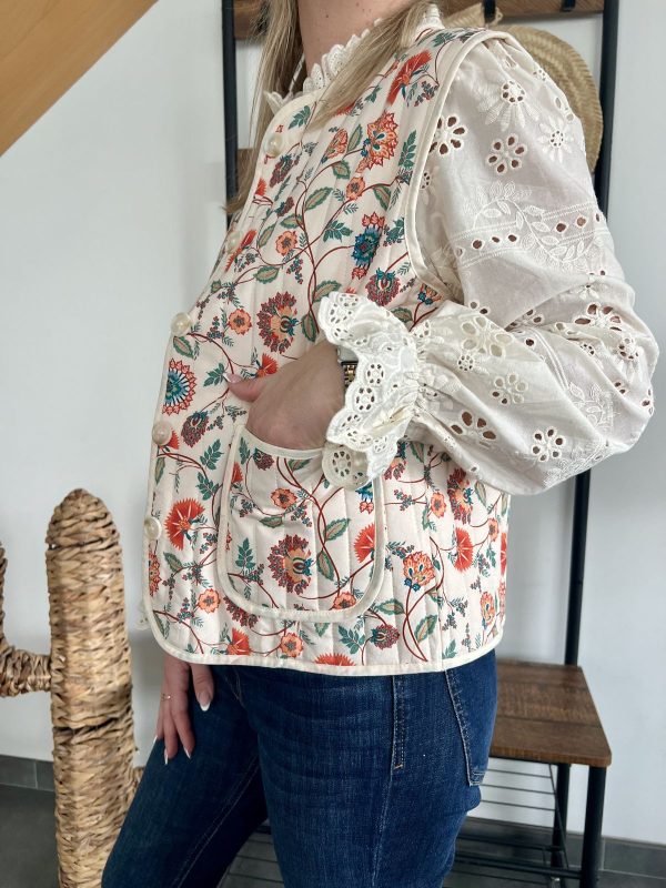 Veste sans manches floral
