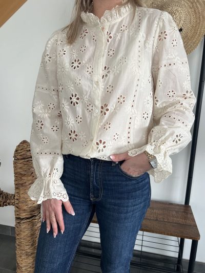 Chemise en broderie anglaise pour femme