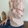 Blouse fleurie rose
