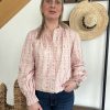 Blouse fleurie rose