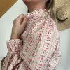 Blouse fleurie rose