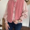 veste sans manches rose