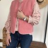 veste sans manches rose