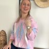 Gilet losanges rose