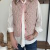 veste sans manches fleurie rose