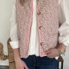 veste sans manches fleurie rose