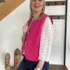 veste sans manches fuchsia