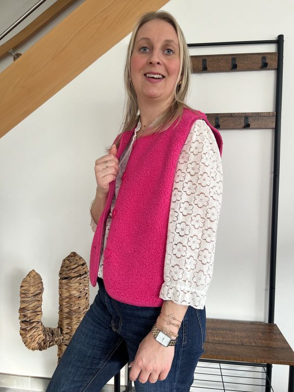 veste sans manches fuchsia