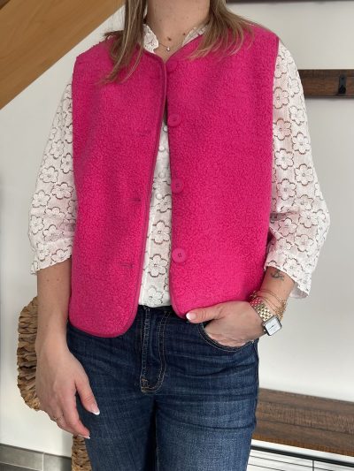 veste sans manches fuchsia