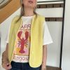 T-shirt homard pour femme avec veste sans manches jaune
