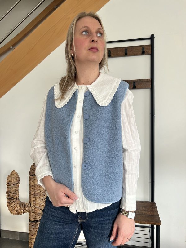 veste sans manches bleu ciel