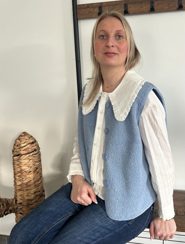veste sans manches bleu ciel