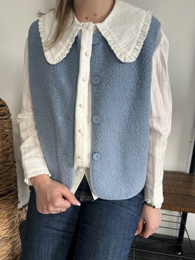veste sans manches bleu ciel veste sans manches bleu ciel